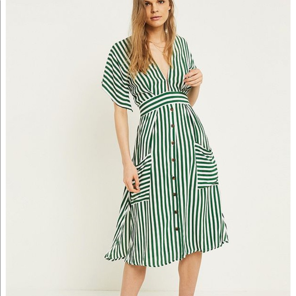 Faithful the Brand Milan green midi dress